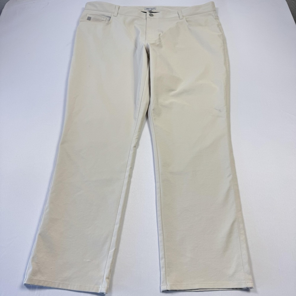 Peter Millar Surge Performance Golf Pants Mens 42x30 Beige 5-Pocket Trousers